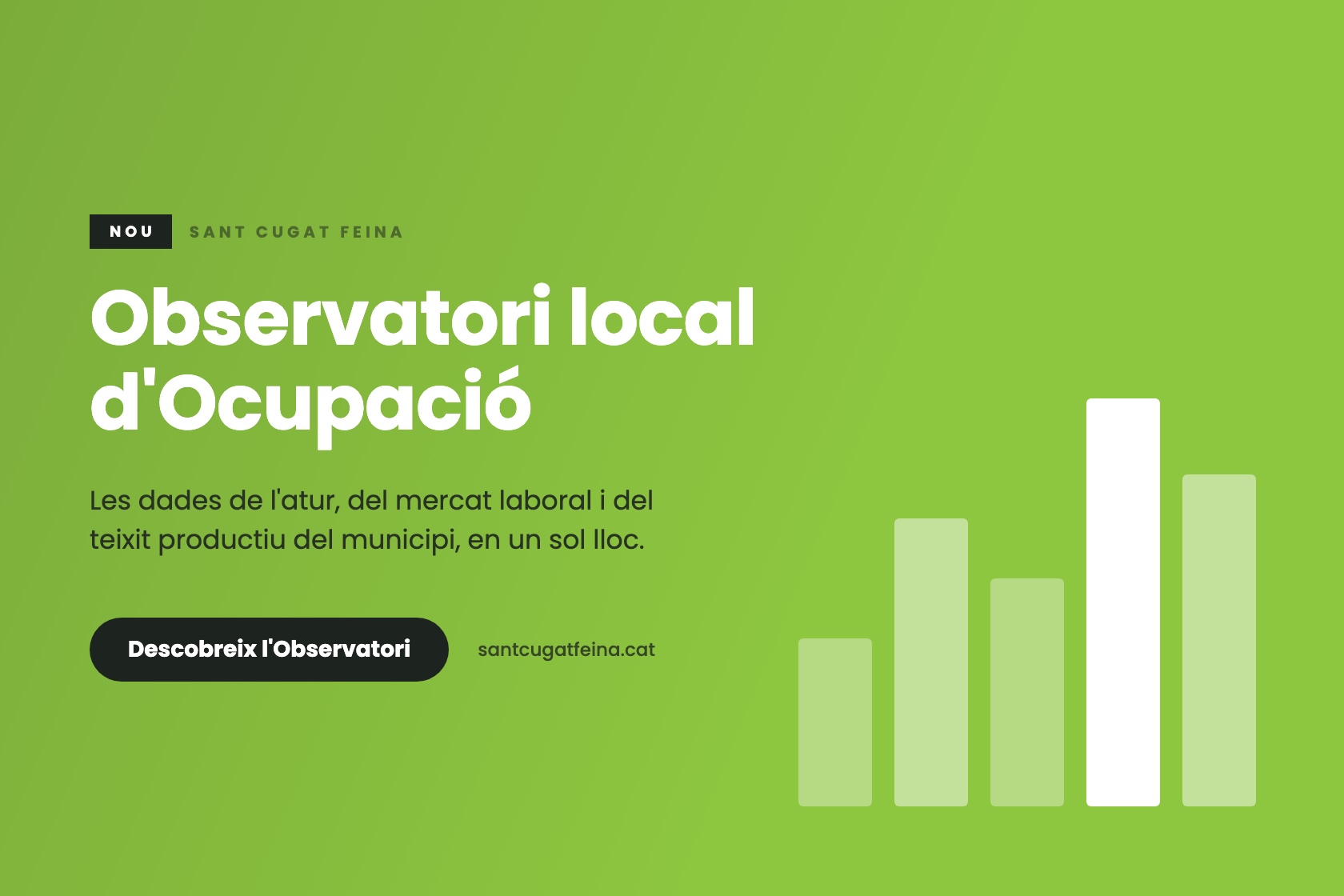 Bàner del nou Observatori local d'Ocupació de Sant Cugat Feina